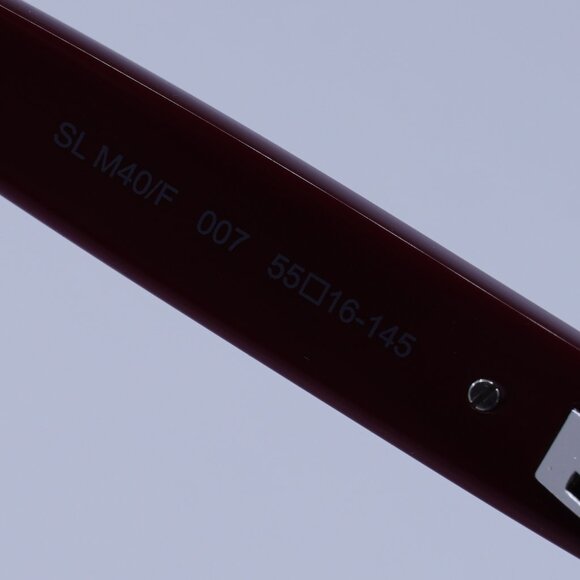 Saint Laurent SLM40/F 007 Sunglasses Burgundy Square Frame, Grey Lenses - Picture 5 of 11